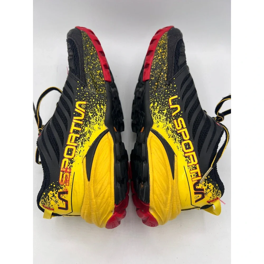 La Sportiva Akasha Women's Sz 6.5 Trail Rocker Running Shoes Black Yellow 2008-C